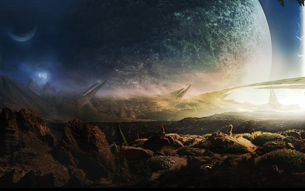 Космический город пейзаж