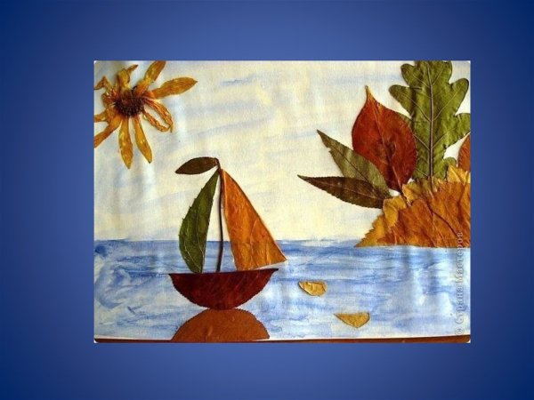 Панно из засушенных листьев