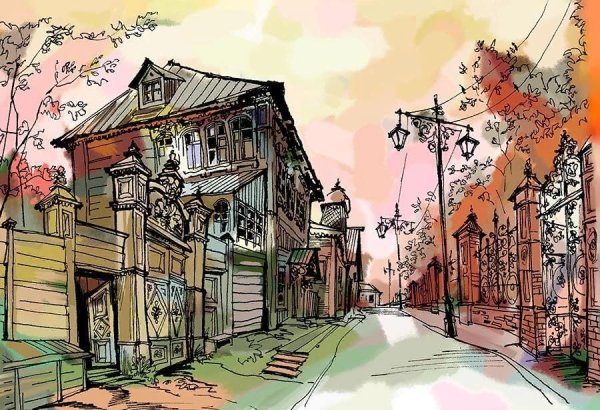 Иркутские зарисовки - художник Олег Беседин