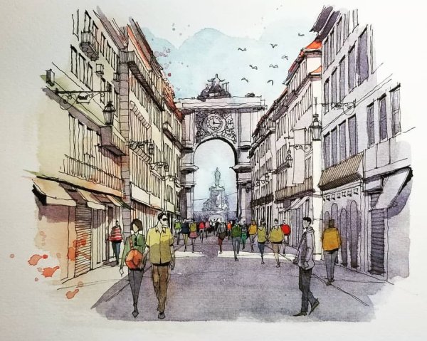 Городской пейзаж в перспективе