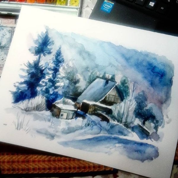 Красивые скетчи акварелью