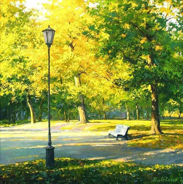 Летний парк живопись