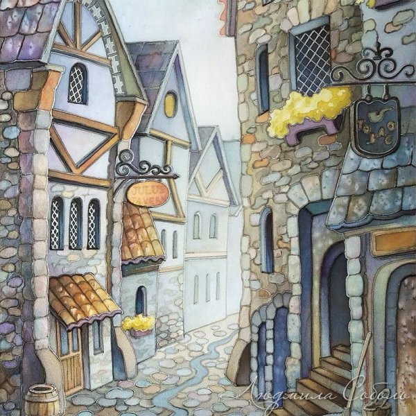 Батик городской пейзаж