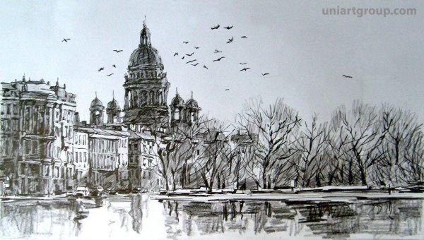 Графический городской пейзаж