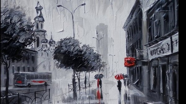 Серый городской пейзаж