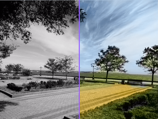 Цветное на черно белом