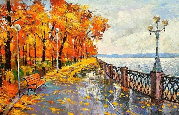 Художник Дмитрий Спирос картины осень