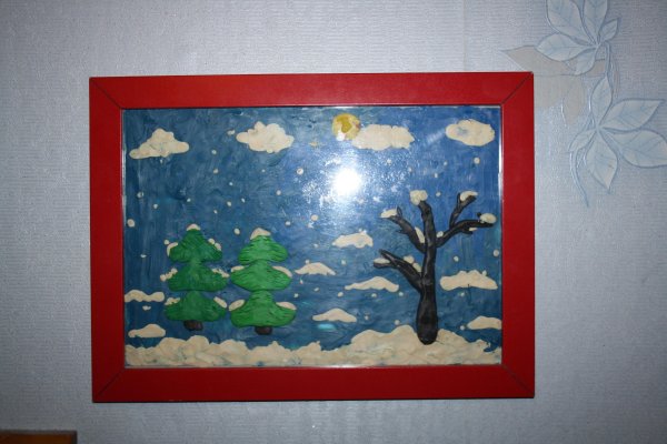 Пластилинография Зимушка зима