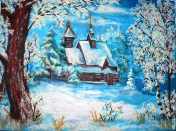 Пластилинография зима