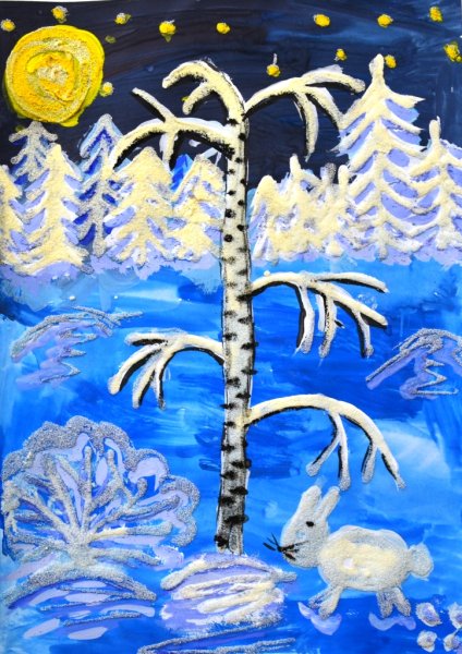 Новогодняя аппликация из пластилина