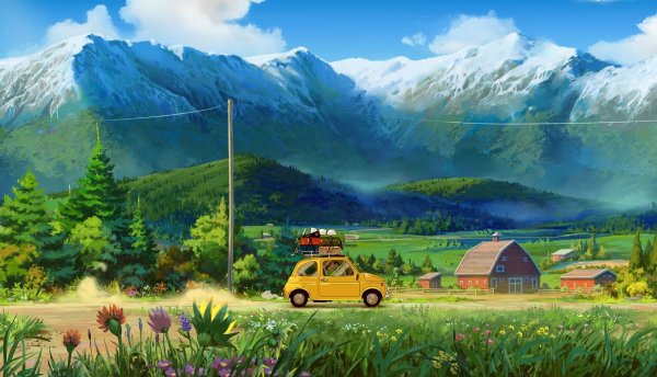 Хаяо Миядзаки пейзажи