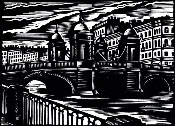 Петербург линогравюра