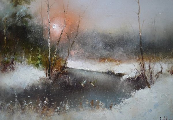 Картины Сахарова Игоря зимний пейзаж