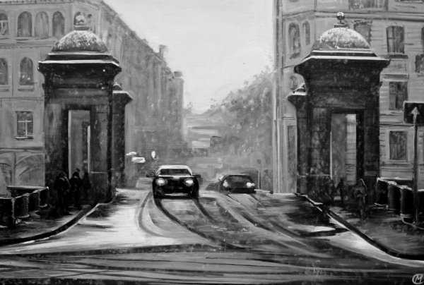 Живопись архитектура Питера Монохромия