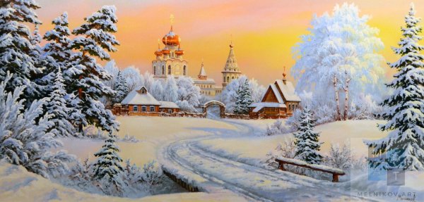 Зимние пейзажи художник Александр Мельников