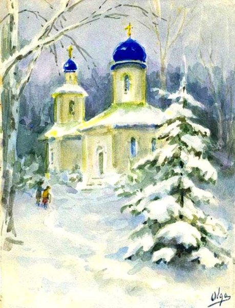 Зимние картины Великой княгини Ольги Александровны