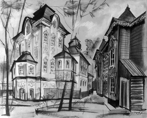 Перспектива улицы пленэр