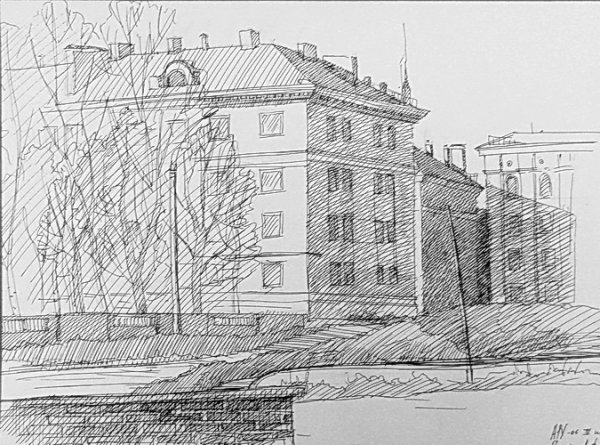 Городской пейзаж Графика легко и просто