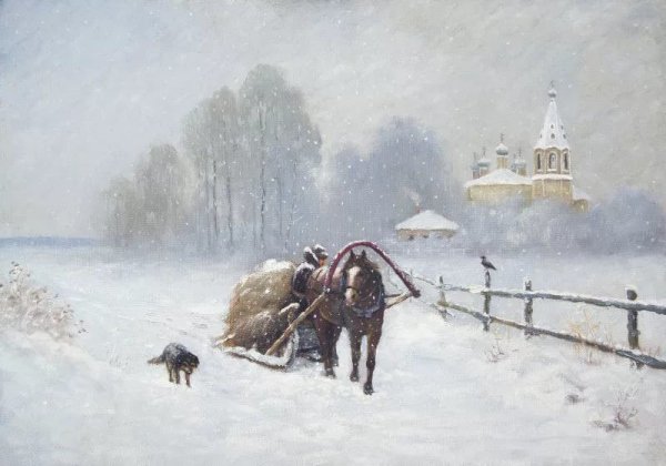 Художник соловьёв Сергей Николаевич зима лошадь