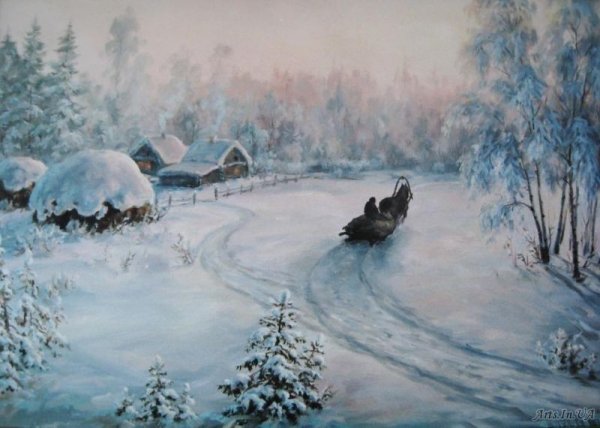 Художник Беляев зимний пейзаж