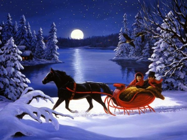 Зимняя прогулка королевы художник Otto Eerelman