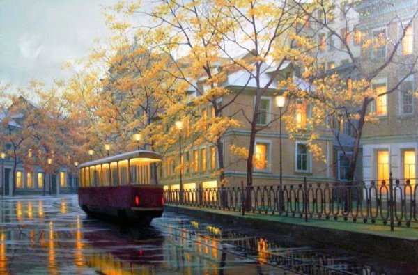 Художник Юрий Панцырев осенний пейзаж