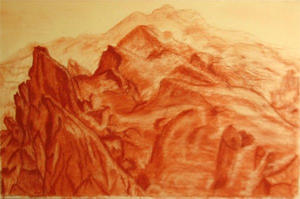 Ян Богаевский пейзаж сангиной пейзаж