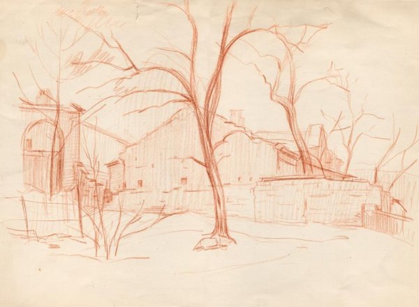 Пейзаж сангиной для начинающих