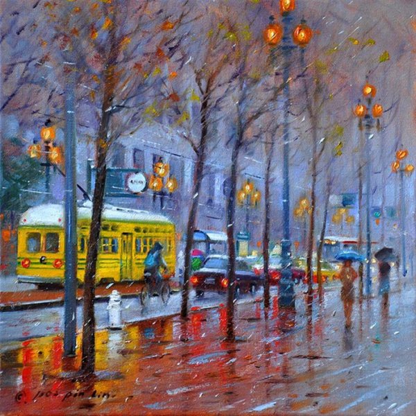 Осень в городе живопись