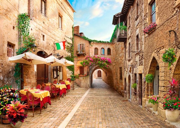 Италия улочки кафе
