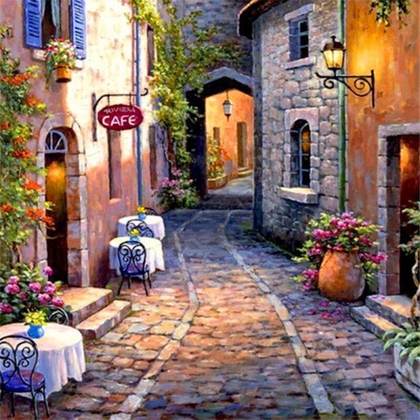 Алмазная мозаика итальянский дворик