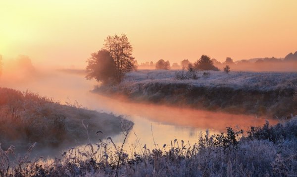 Зима солнце деревня
