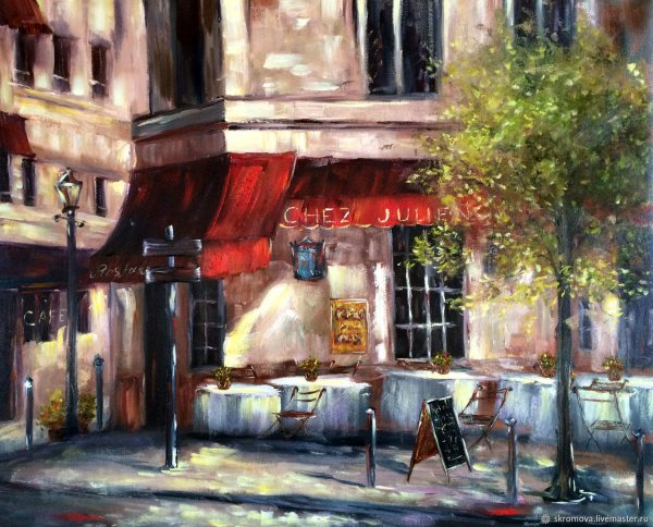 Картина Париж улочки кафе