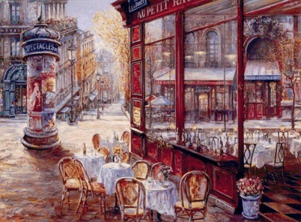 Картинки городское кафе Франция художник Вадим Суляков
