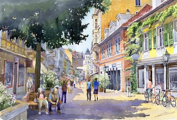 Картина "улица в Стамбуле» (Львовская галерея искусств)