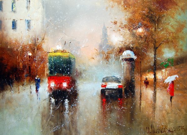 Игорь Медведев художник картина трамвай