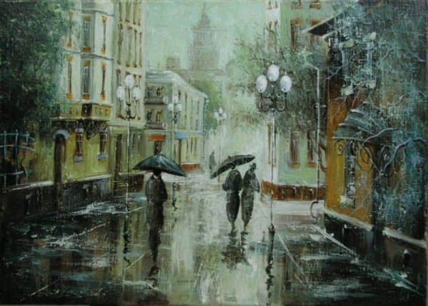 Дождь мастихином