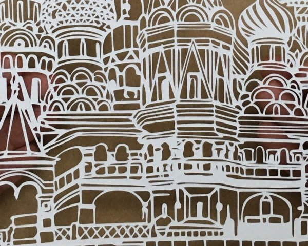 Киригами храма Василия Блаженного