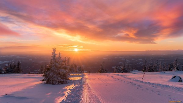 Закат зимой