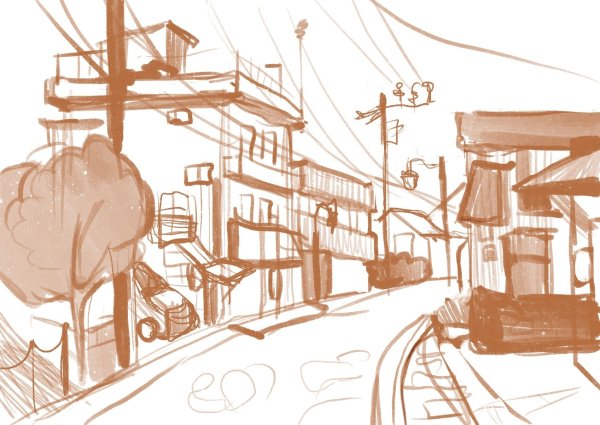 Городская среда реклама рисунки пейзаж