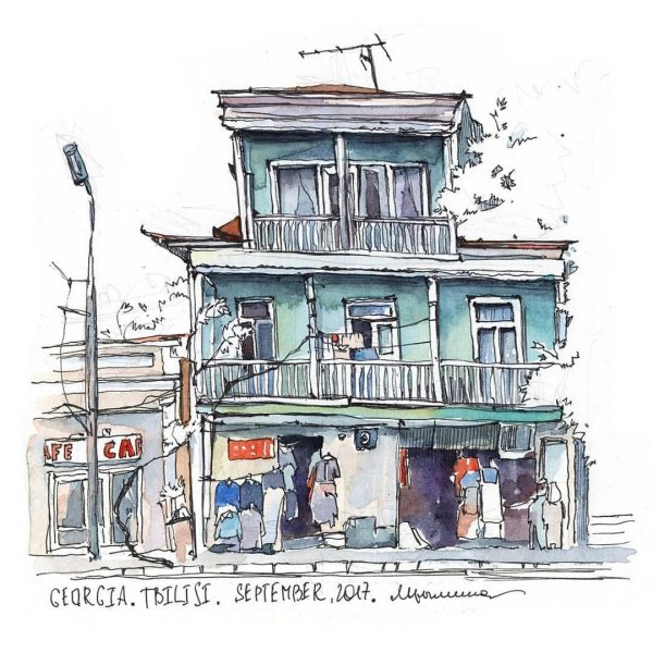 Скетчи архитектура Тбилиси