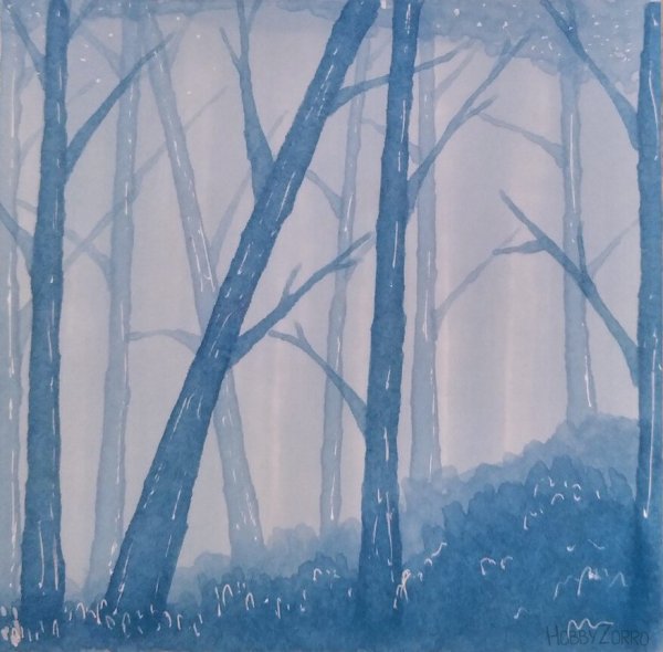 Пейзаж одним цветом легкий