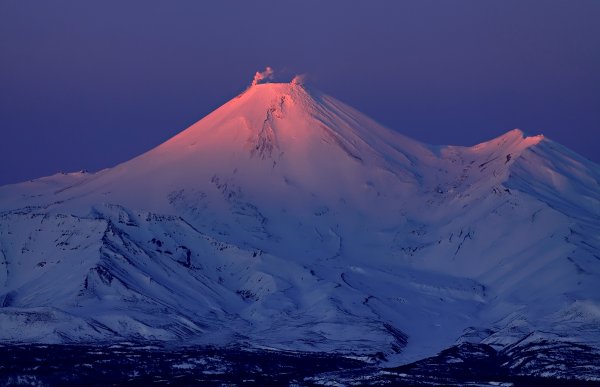 Вулканы Камчатки зимой