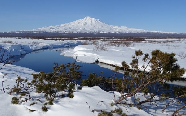 Камчатка сопка зима