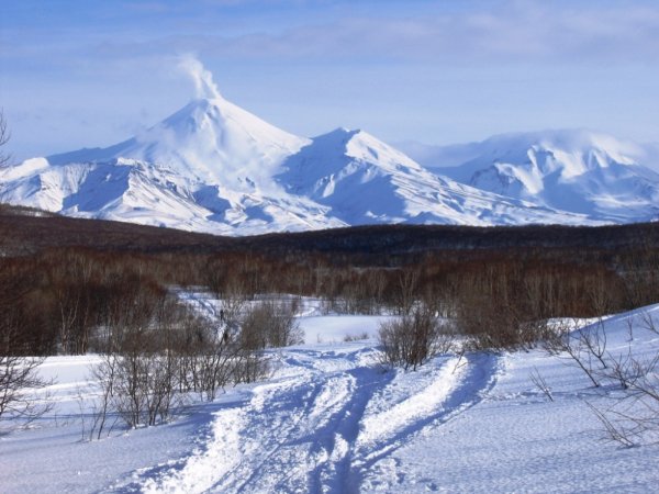 Камчатка сопка зима