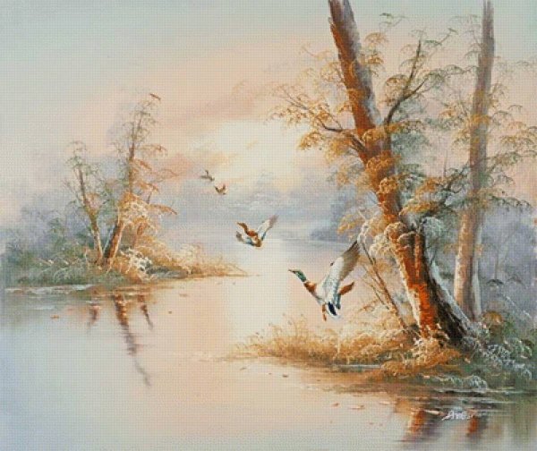 Охотничьи пейзажи маслом