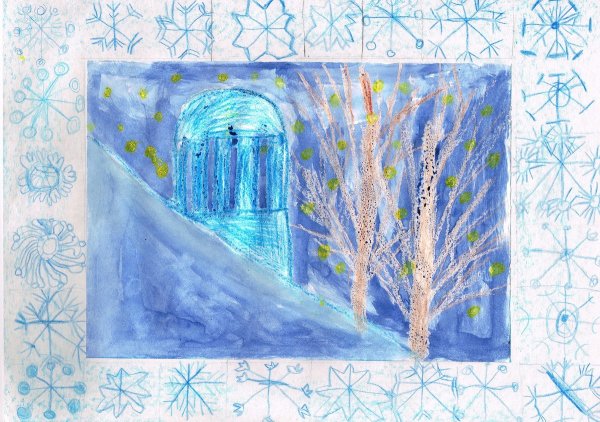 Рисование зима старшая группа