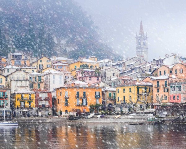 Озеро Комо Италия зима