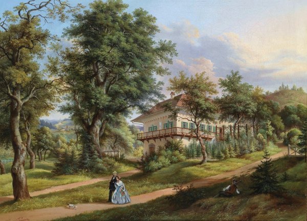 Пейзажный парк 19 века картина