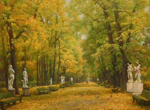 Шишкин и.и. аллея летнего сада в Петербурге (1869)